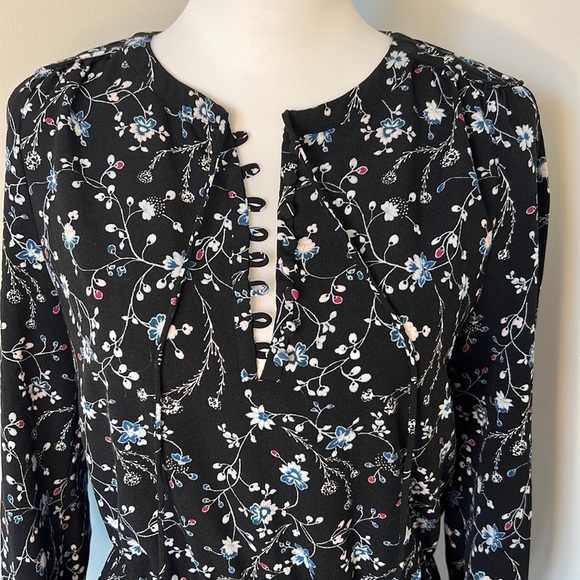 Ann Taylor Loft Floral Long Sleeve Dress Size M - Picture 2 of 11